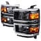 Spec-D Tuning 14-16 Chevrolet Silverado Halo LED Projector Headlight Black Housing 2LH-SIV14JM-RS - alternate 1
